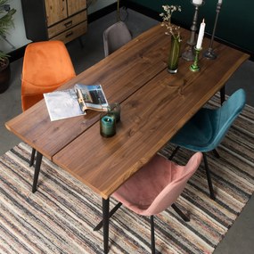 Dutchbone Franky Eetkamerstoel Blauw Velvet