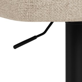Mazzoni IRIS Beige (stof Basel 24)/zwarte poot - GESTOFFEERDE BARKRUK VOOR KEUKEN/BAR