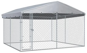 vidaXL Hondenkennel voor buiten met dak 382x382x225 cm