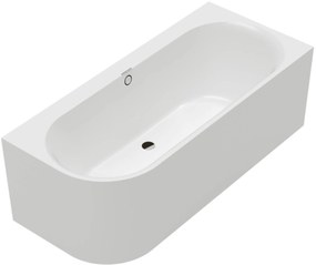 Villeroy & Boch Oberon 2.1 half vrijstaand bad 2-persoons rechts 180x80x60cm mat stone white quaryl