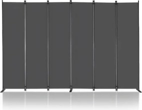 VEVOR Room Divider 6 Panelen Scherm 3110 x 1805 x 450 mm, Opvouwbaar Privacy Scherm & Draagbare Scheidingswand voor Ruimteverdeling, Vrijstaande Room Divider voor Kantoor Slaapkamer Studeerkamer, Grijs