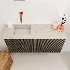 Mondiaz Joya DLux 80cm toiletmeubel shadow met wastafel faye links zonder kraangat opalo