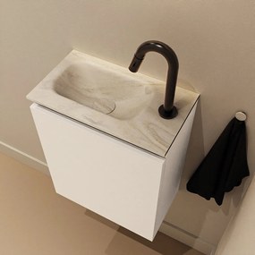 Mondiaz Ture DLux toiletmeubel 40cm talc met wastafel ostra links met kraangat