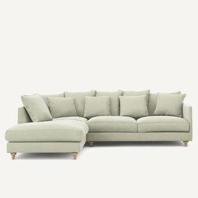 Omvormbare hoekbank in stonewashed fluweel, Lazare