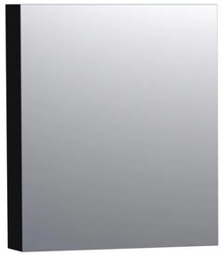 Saniclass Dual Spiegelkast - 60x70x15cm - 1 rechtsdraaiende spiegeldeur - MDF - mat zwart 7181