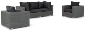 Stoel en Bank Loungeset 5 personen Wicker Grijs  Garden Collections Toronto