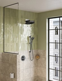 Saniclear Evolution inbouw regendouche rond met glijstang en 2 standen handdouche verouderd ijzer - gunmetal