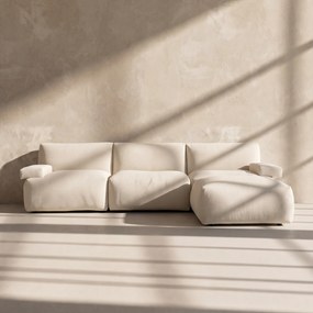 Modulaire Bank Met Hocker Creme