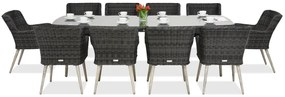 Exclusieve dining tuinset met grote tafel Córdoba voor 10 personen Garden Point antraciet