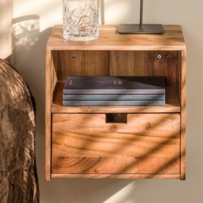 Hangende Nachtkastjes Hout (set Van 2) - 30x25x30cm.
