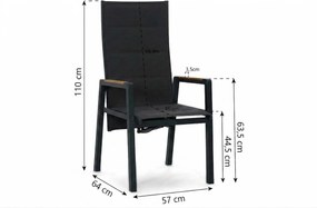 Tuinset 4 personen 160 cm Aluminium Grijs Lifestyle Garden Furniture Essence/Creta