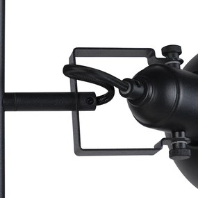 Industriële vloerlamp zwart met goud 3-lichts - Tommy