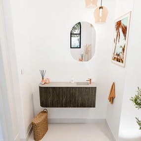 Mondiaz Joya DLux 100cm toiletmeubel ronding links shadow met wastafel faye rechts 1 kraangat opalo