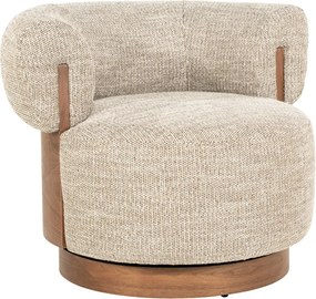 Fauteuil Met Hout Draaibaar Taupe