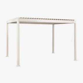 Bioclimatische Aluminium Pergola Met Druvia Lamellen Tapioca Beige & 3 X 4 M - Sklum