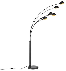 Design vloerlamp zwart 5-lichts - Sixties Marmo Modern, Design E14 Binnenverlichting Lamp