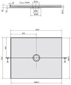 Polysan Mirai rechthoekige douchebak 2 randen links 100x80cm wit