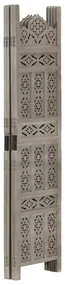 vidaXL Kamerscherm 4 panelen handgesneden 160x165 cm mangohout grijs