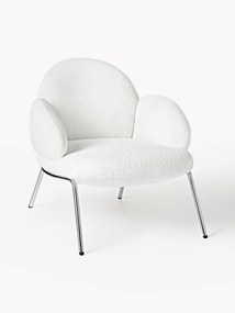 Bouclé cocktailfauteuil Luan met metalen poten
