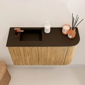 Mondiaz Joya 70cm toiletmeubel ronding rechts oak met wastafel faye links 1 kraangat urban