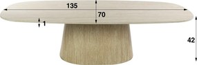 Ovale Salontafel Travertin - 135 X 70cm.