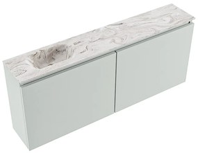 Mondiaz Ture DLux toiletmeubel 120cm greey met wastafel glace links met kraangat