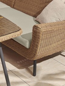 The Outsider Hoek Lounge Diningset - Jonah - Wicker - Naturel - The Outsider