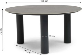 Dining Tuintafel rond 158 cm Grijs Trino