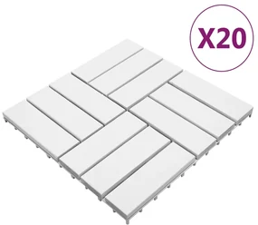 vidaXL Terrastegels 20 st 30x30 cm massief acaciahout wit