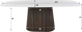 Deens Ovale Eettafel Keramiek - 215 X 105cm.