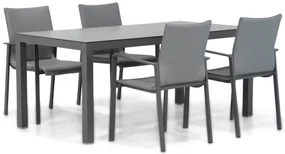 Tuinset 4 personen 180 cm Aluminium/textileen Grijs Lifestyle Garden Furniture Rome/Madras