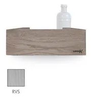 Looox Wood collection shelf BoX 30cm met bodemplaat rvs geborsteld eiken RVS geborsteld WSHBOX30RVS