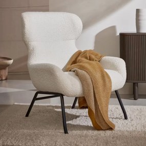 Kave Home Belina Moderne Fauteuil Wit Boucle