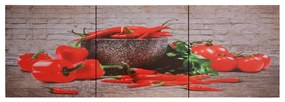 vidaXL Wandprintset paprika 120x40 cm canvas meerkleurig