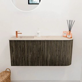 Mondiaz Joya DLux 90cm toiletmeubel ronding rechts shadow met wastafel faye links 1 kraangat frappe
