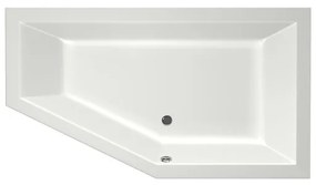 Xenz Society Hoekbad - 160x90x53 - afvoer Midden - Rechts - acryl - wit mat 6882-03