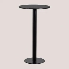 Ronde Hoge Bartafel Ø60 Cm In Rocher Marmer Zwart & Marmer Nero Marquina - Sklum