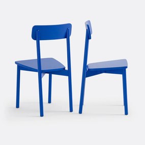Set van 2 stoelen in gekleurd massief beukenhout, Jodi