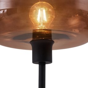 Retro vloerlamp zwart met brons glas - Bizle Retro E27 rond Binnenverlichting Lamp