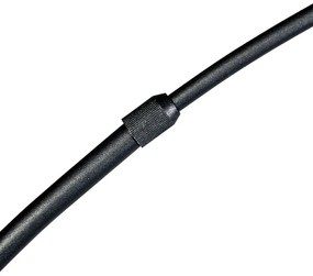 Moderne booglamp zwart met zwarte stoffen kap - Arc Basic