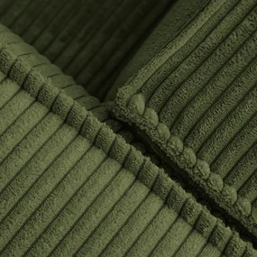 Kave Home Blok Moderne Hoekbank 300 Cm Ribstof Groen Chaise Longue Rechts