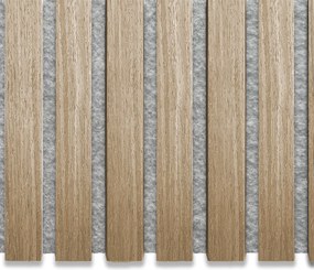 AkuPanel 240 cm Naturel Eiken   - Akoestische panelen- Grijs vilt