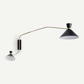 Dubbele wandlamp XL verouderde messing, Zoticus