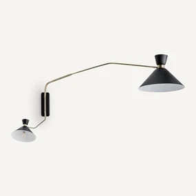 Dubbele wandlamp XL verouderde messing, Zoticus