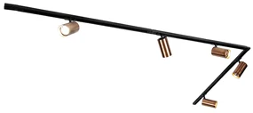 Modern railsysteem met 5 Spot / Opbouwspot / Plafondspots donker brons 1-fase GU10 70mm - Iconic Jeana Luxe GU10 Binnenverlichting Lamp