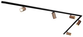 Modern railsysteem met 5 spots donker brons 1-fase GU10 70mm - Iconic Jeana Luxe