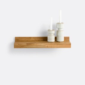 Wandplank, massief eiken, lengte 60 cm, Hiba