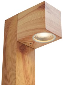 Moderne staande buitenlamp aluminium met hout print 65cm IP44 - Baleno Modern E27 IP44 Buitenverlichting