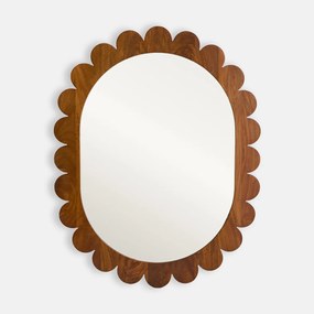 Grote rechthoekige spiegel van mangohout, lengte 80 x hoogte 102 cm, FLEORA