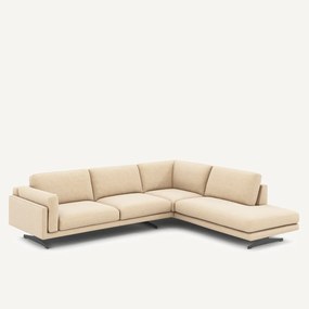 Hoekbank met longchair, gerecycled katoen, CÉSAR